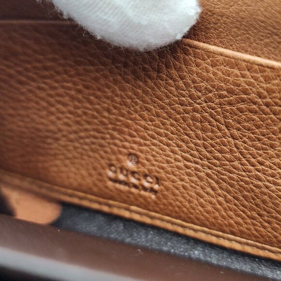 NEW! AUTHENTIC GUCCI GG CALF LEATHER TASSEL LONG WALLET IN WHISKY BROWN - Picture 11 of 13